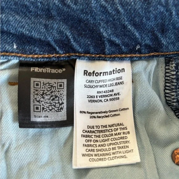 Reformation Cary Cuffed High Rise Slouchy Wide Leg Jeans - Picture 6 of 7